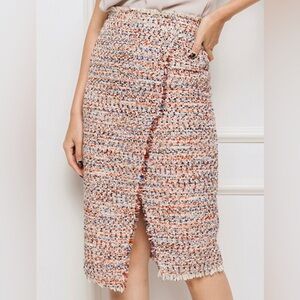 Multi Color Midi Knee Skirt Work Multicolor Tweed Midi Skirt Size 6